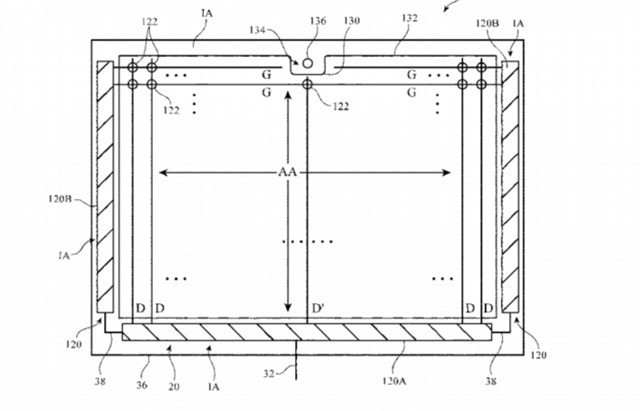 有消息称，苹果新专利展示了有带有横向刘海的iPad设计